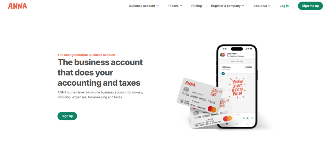 Anna Money Best UK EMI for Freelancers and Startups