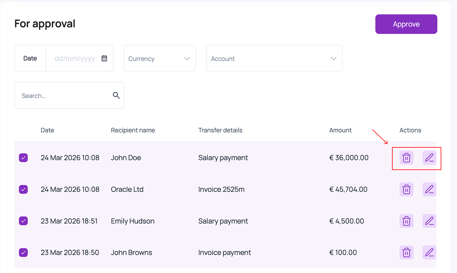 approve batch payments