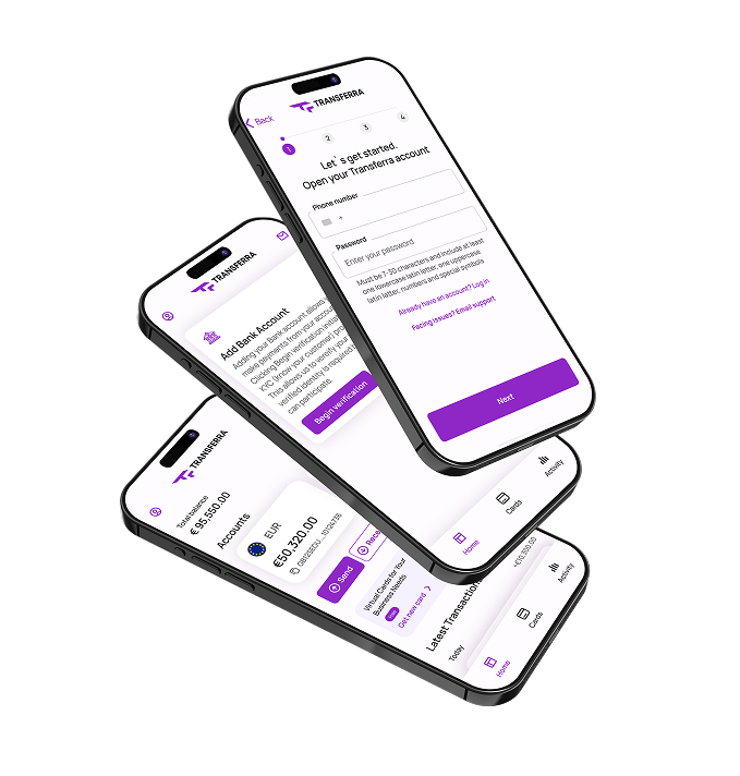 Set up IBAN Accounts from Transferra